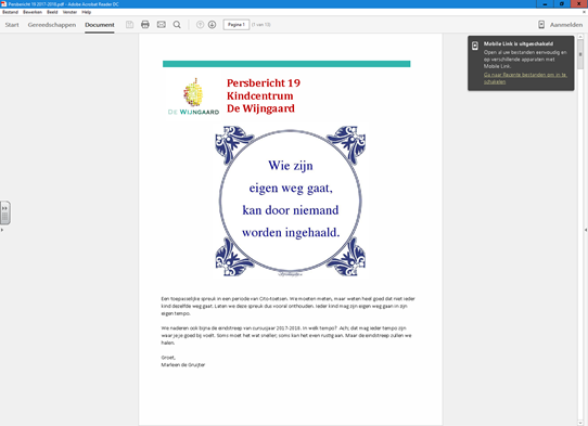 voorkant voor persbericht